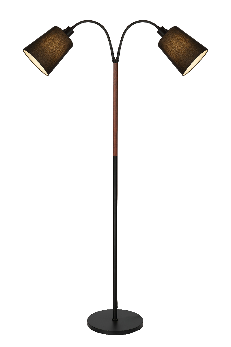 Aneta Ljusdal Svart/Valnöt Golvlampa