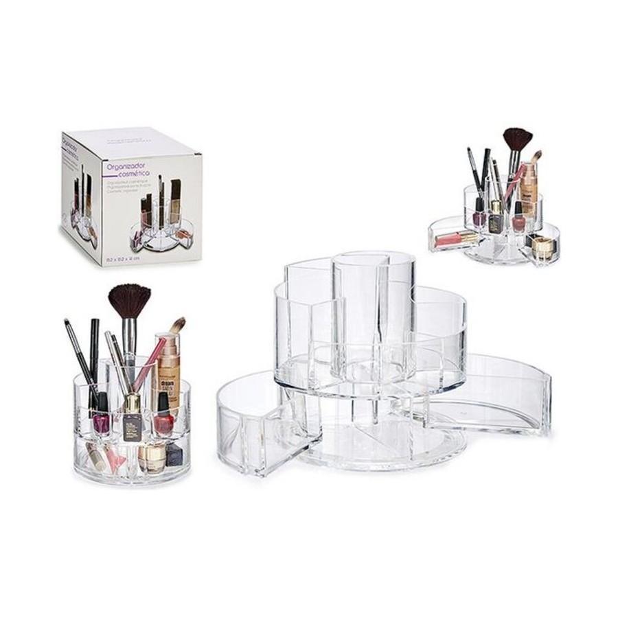 BigBuy Home Sminkorganisatören Transparent Plast (15,5 x 15 x 15,5 cm)