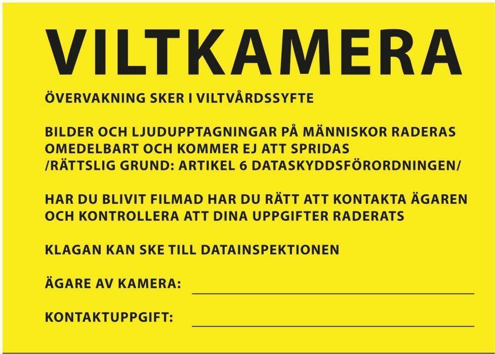 Grey Oak Varningsskylt Viltkamera/Åtelkamera