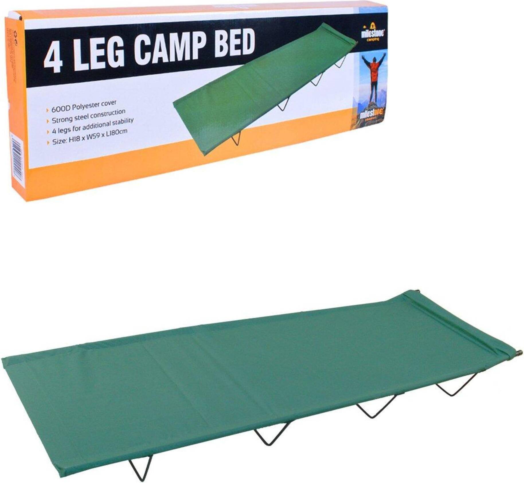 Milestone 4 Leg Folding Camp Bed
