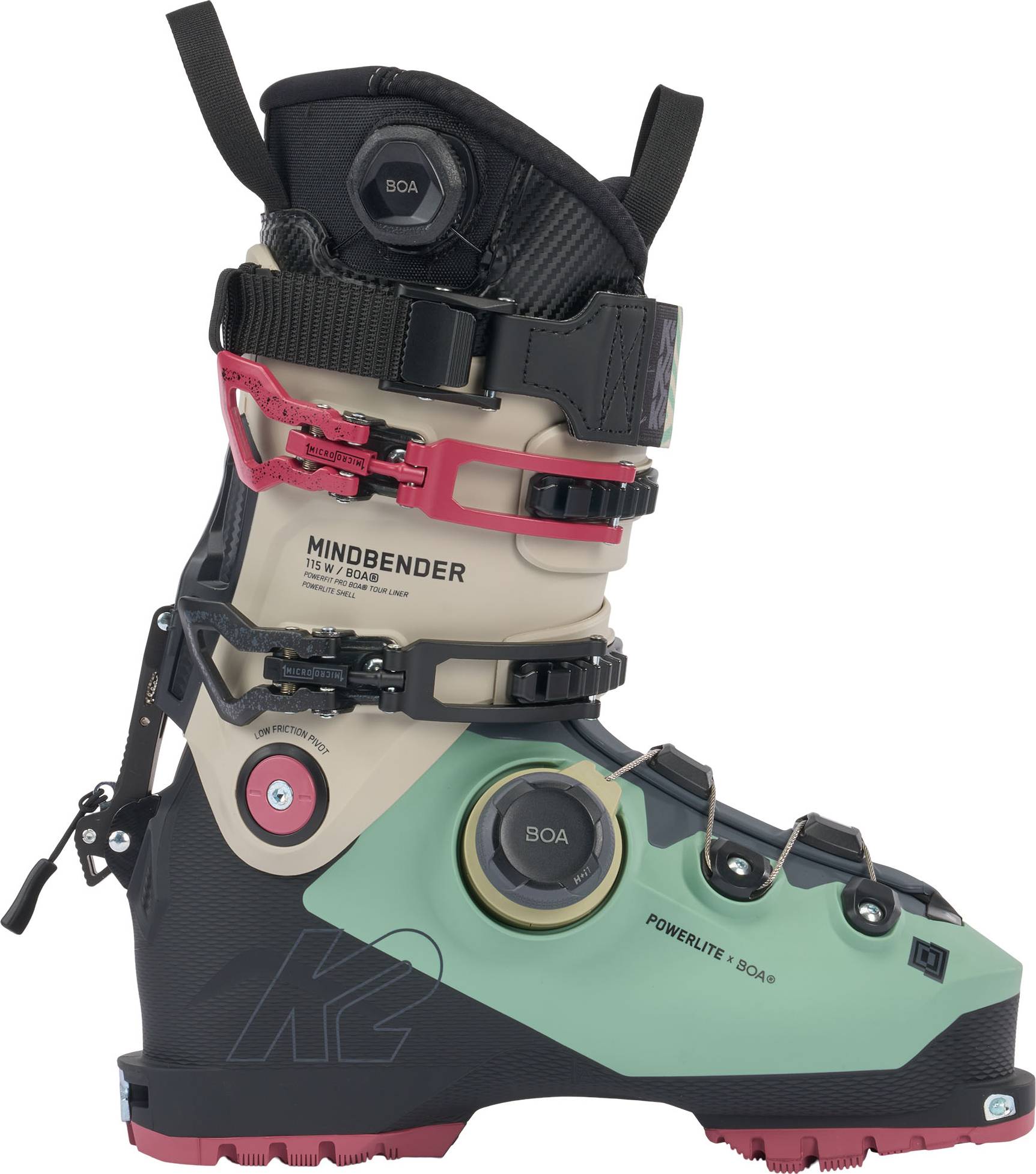 K2 Mindbender 115 BOA Woman Alpine Ski Boots - Light Blue/Light Pink