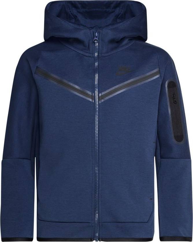 Nike Boy's Sportswear Tech Fleece Full Zip Hoodie - Midnight Navy/Black (CU9223-410)