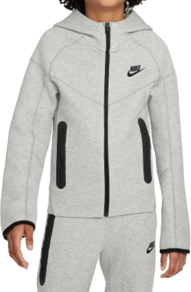 Nike Older Kid's Sportswear Tech Fleece Full Zip Hoodie - Dark Grey Heather/Black/Black (FD3285-063)