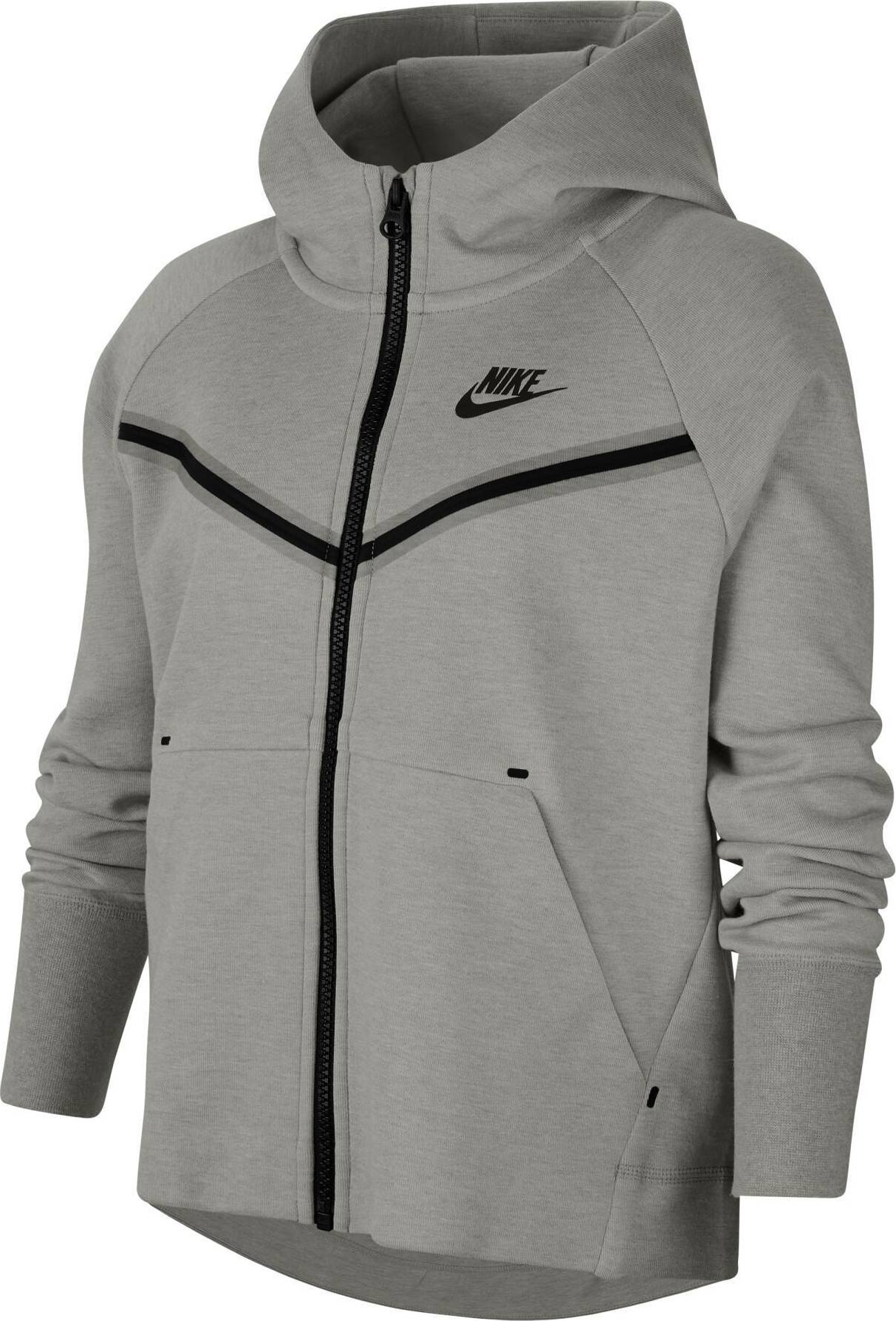 Nike Tech Fleece Full-Zip Hoodie - Dark Grey Heather/Heather/White (CZ2570-091)