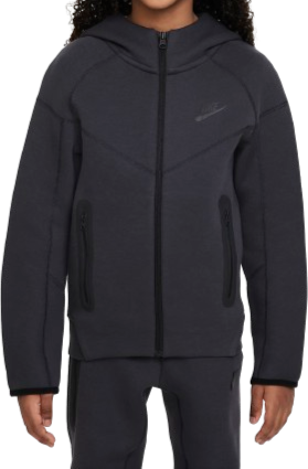 Nike Older Kid's Sportswear Tech Fleece Full Zip Hoodie - Anthracite/Black/Black (FD3285-060)