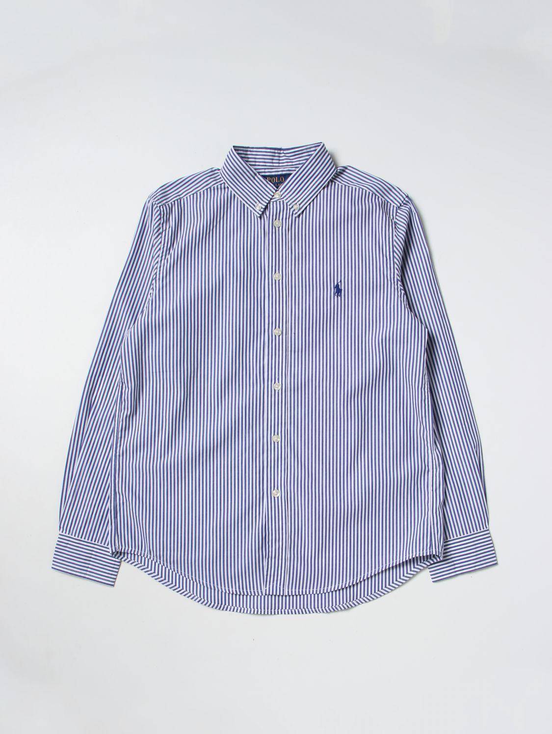 Polo Ralph Lauren Skjorta Classics Marinblå/Vitrandig år 116 Skjorta