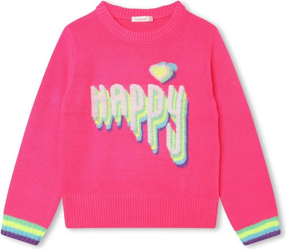 BillieBlush Kid's Happy Sweater - Neon Pink