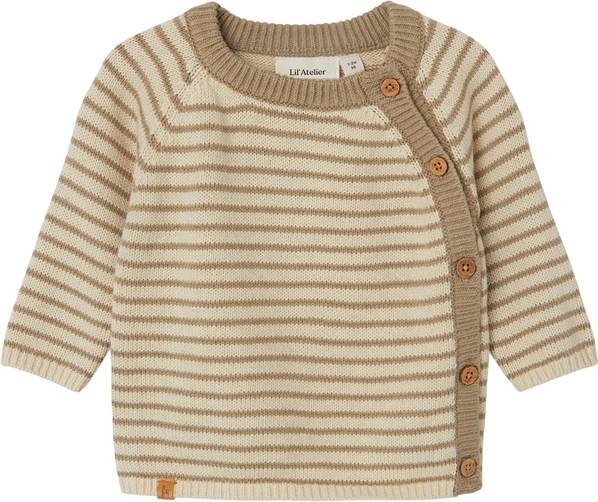 Lil'Atelier Striped Kint Sweater - Wood Ash