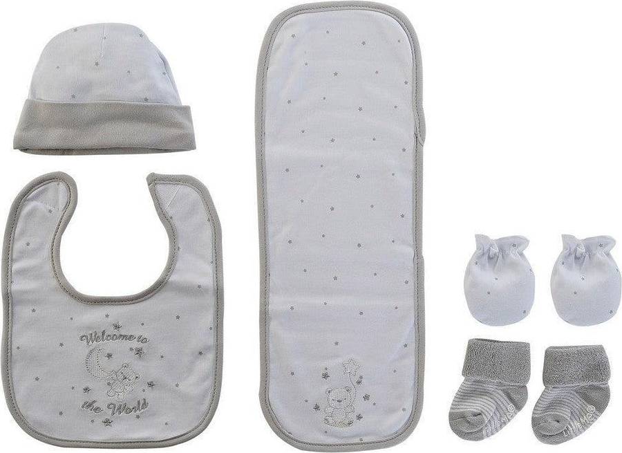 Dkd Home Decor Bib & Booties - Grey