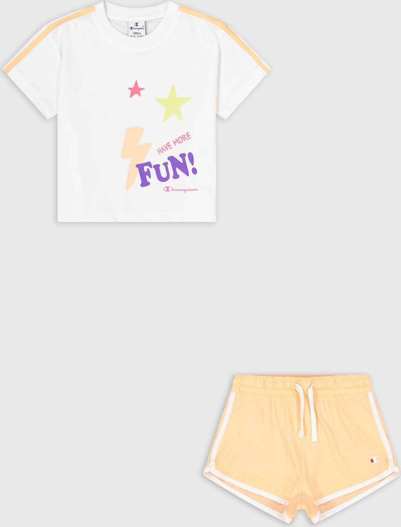 Champion Weiß Fröhliches Mädchen-Set aus Baumwolle