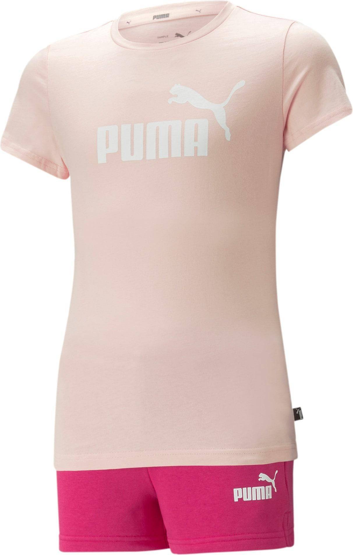 Puma Kinder Trainingsanzug LOGO TEE & SHORTS SET pink