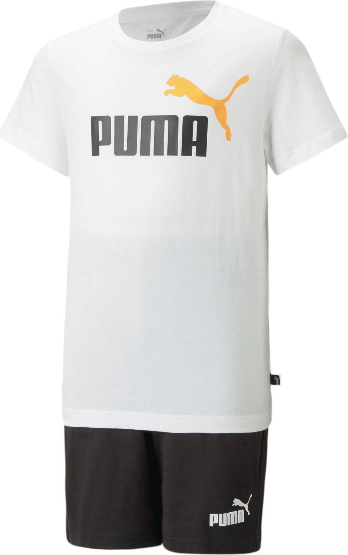 Puma Jungen Kurztrikot Set Jogginganzug, White Schwarz