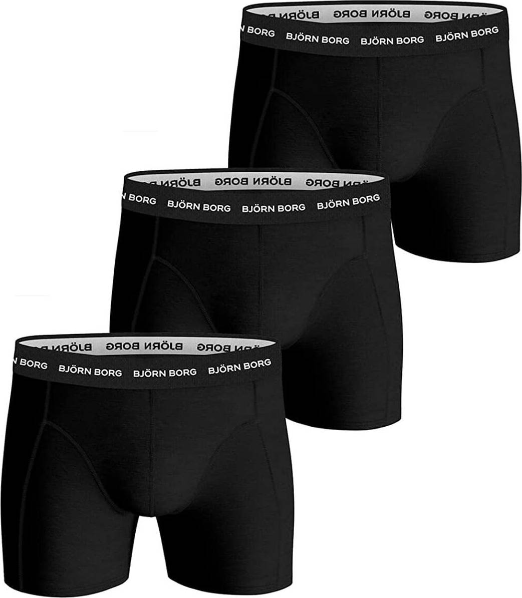 Björn Borg Solid Essential Shorts 3-pack - Black