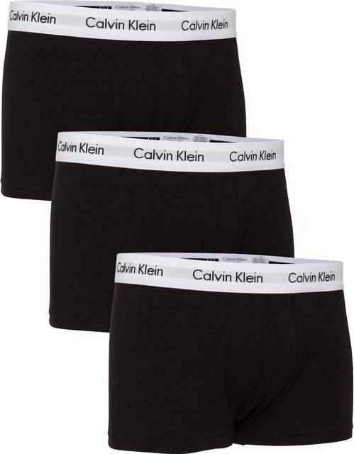 Calvin Klein Cotton Stretch Low Rise Trunks 3-pack - Black