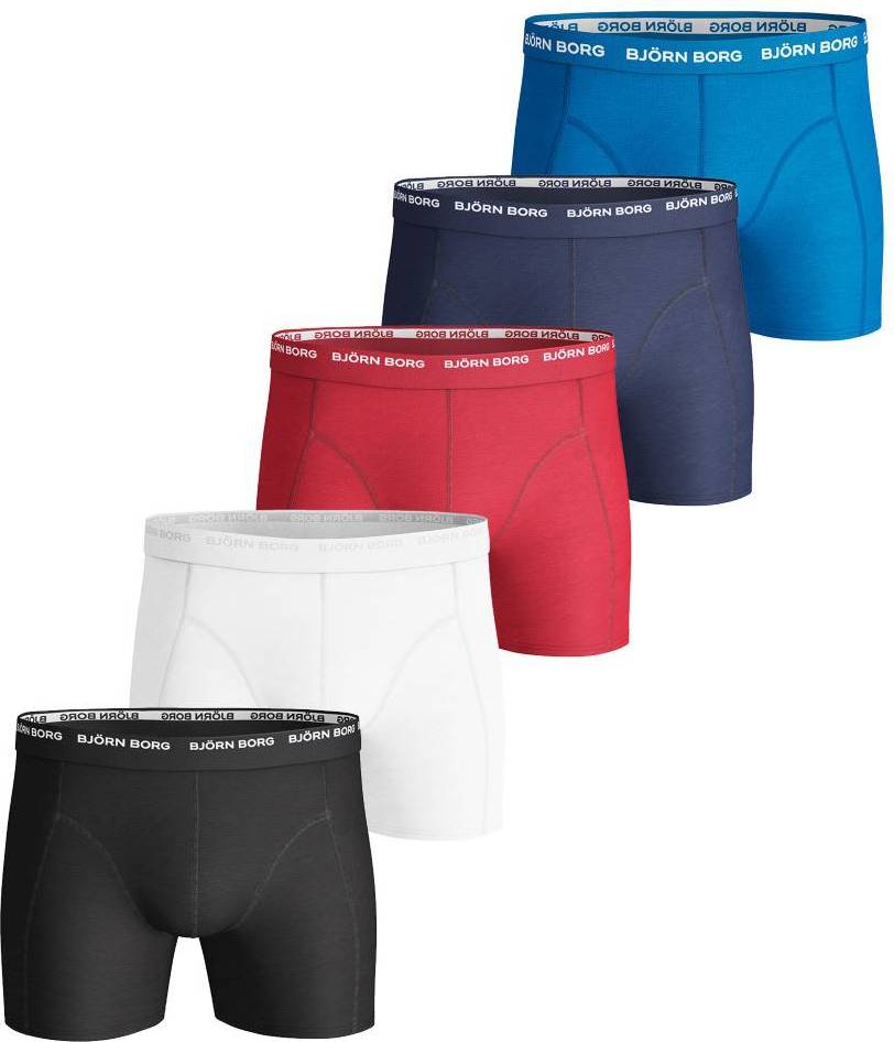 Björn Borg Solid Essential Shorts 5-pack - Multi