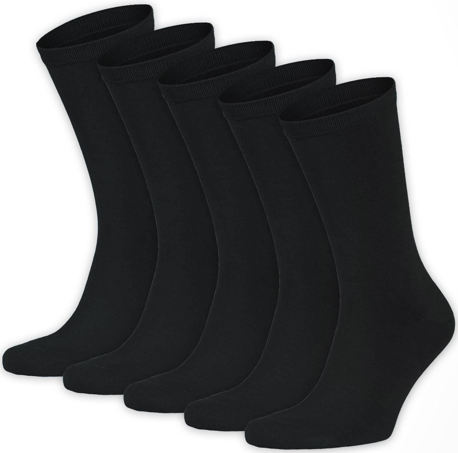 Frank Dandy Bamboo Solid Crew Socks 5-pack - Black