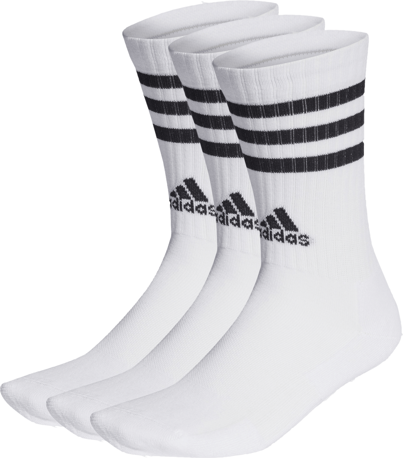 adidas 3-Stripes Cushioned Crew Socks 3-pack - White/Black