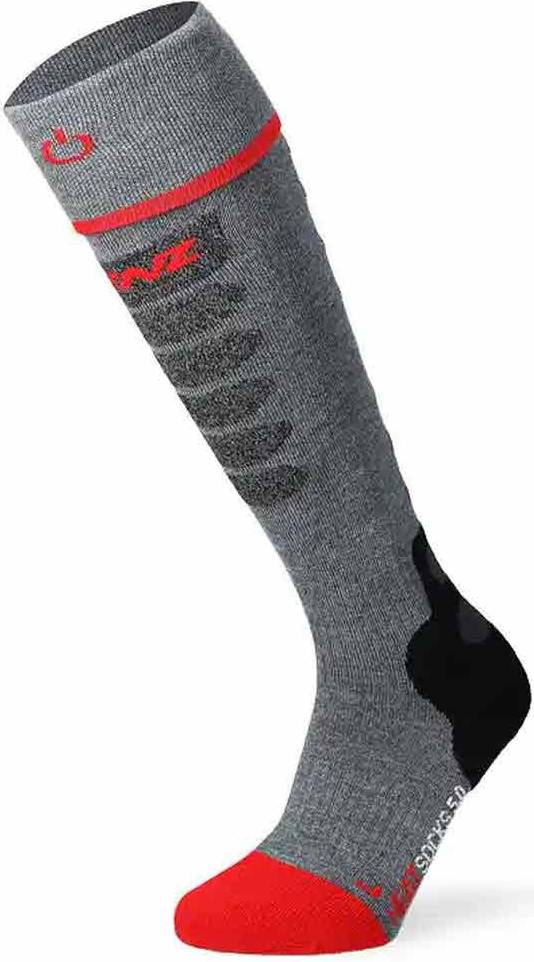 Lenz Heat Sock 5.1 Toe Cap Slim Fit - Grey Red