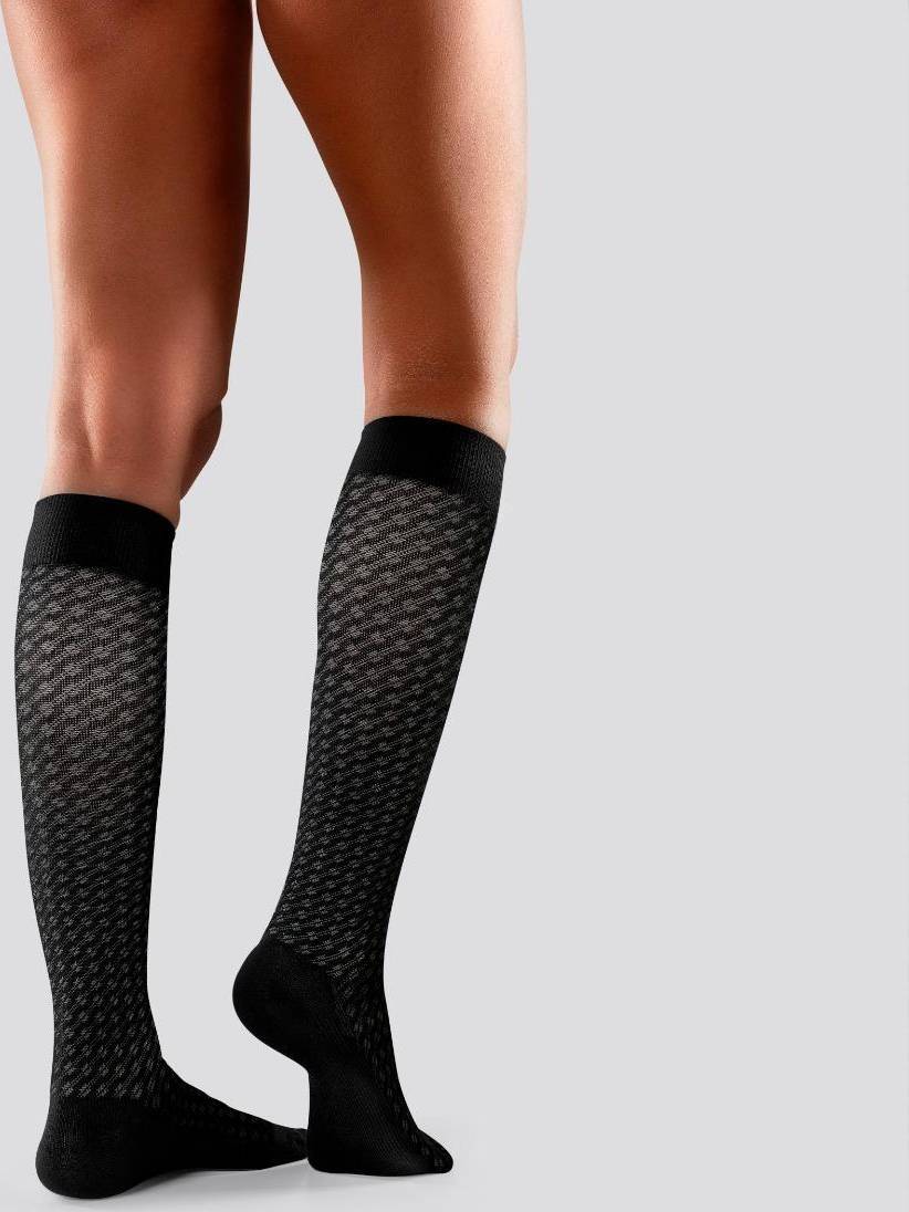 Mabs Cotton Knee Stödstrumpor Black/Grey