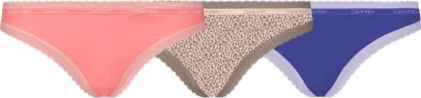 Calvin Klein Thong 3p Stunning Pink/streak Leopard/p