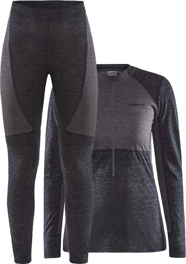Craft Women's Core Wool Mix Base Layer Sets - Black/Granite