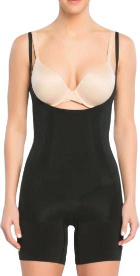 Spanx OnCore Open-Bust Mid-Thigh Bodysuit - Very Black