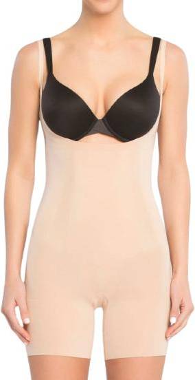 Spanx OnCore Open-Bust Mid-Thigh Bodysuit - Soft Nude
