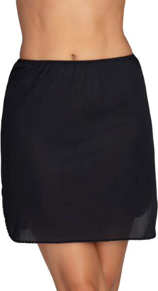 Vanity Fair Everyday Layers Double Slit Half Slip - Midnight Black