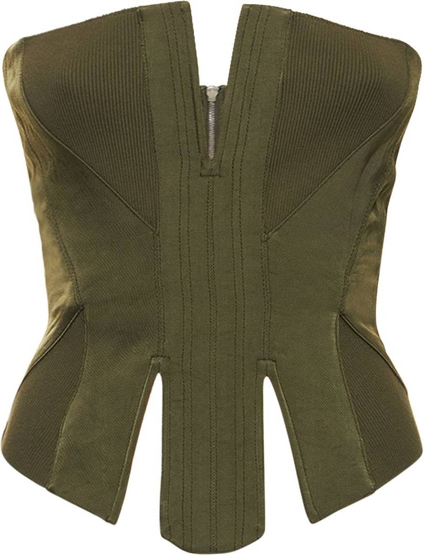 Dion Lee Twill Corset Top - Military Green