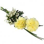Blommor till begravning & kondoleanser Handcuff with Yellow Carnations & Bear Grass Lång bukett