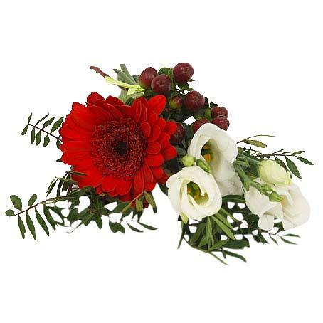 Blommor till begravning & kondoleanser Hand Flower in Red & White Lång bukett