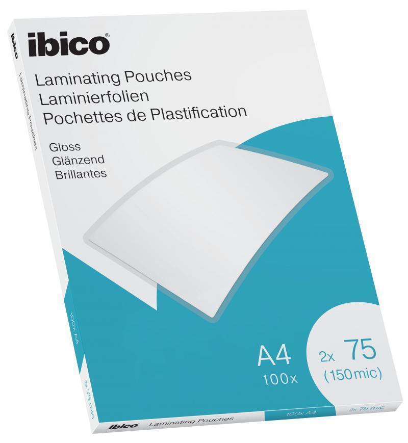 Ibico Gloss A4 Laminating Pouches 150 Micron 100-pack