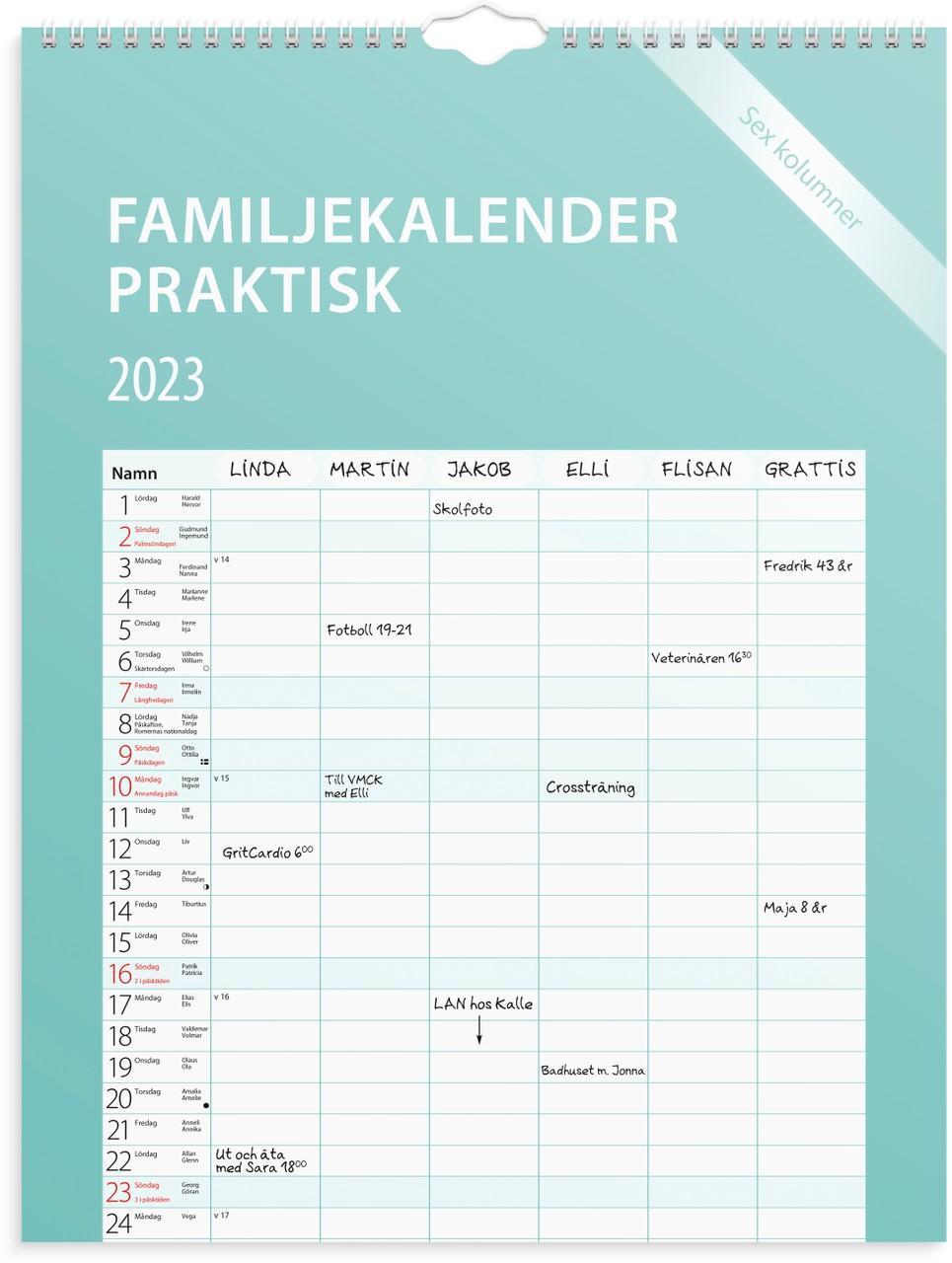 Burde Familjekalender 2023 Praktisk