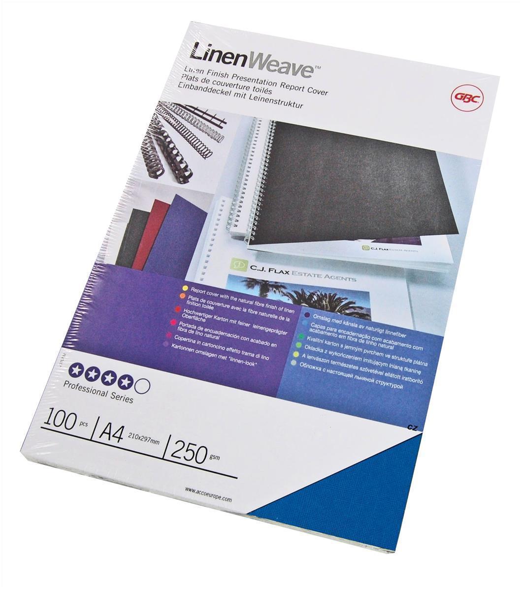 GBC CE0500 Linnevävt Inbindningsomslag 250 gram kungsblå (100st)