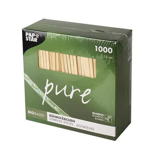 Papstar Rörpinne PURE Bambu 15cm Tårtdekoration