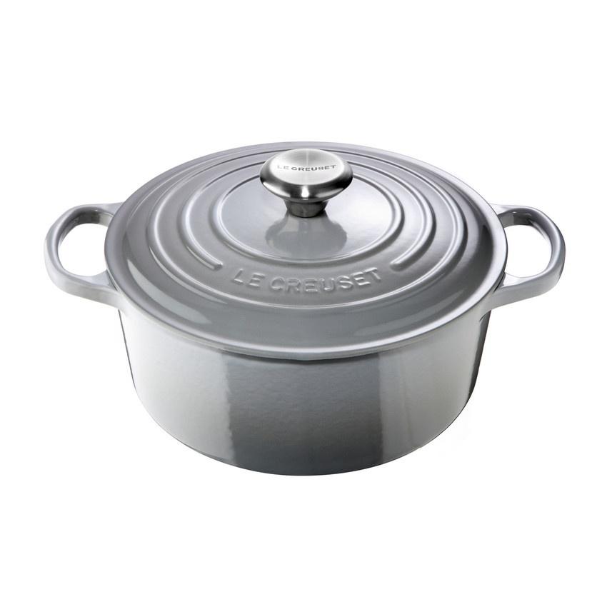 Le Creuset Mist Gray Signature Cast Iron Round med lock 4.2 L 24 cm