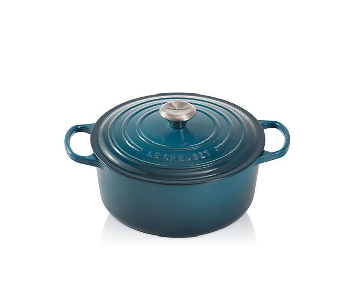 Le Creuset Deep Teal Signature Cast Iron Round med lock 4.2 L 24 cm