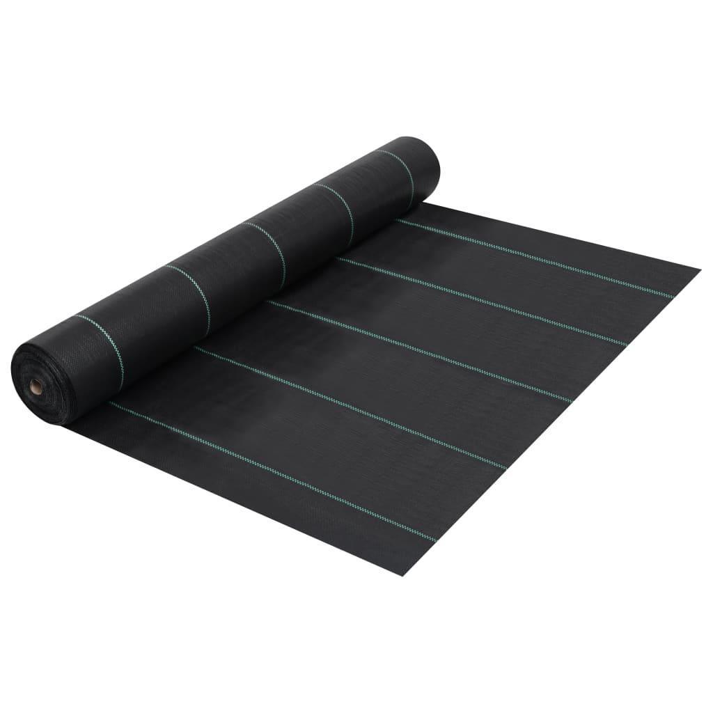 vidaXL Ogräsmatta svart 2x5 m PP