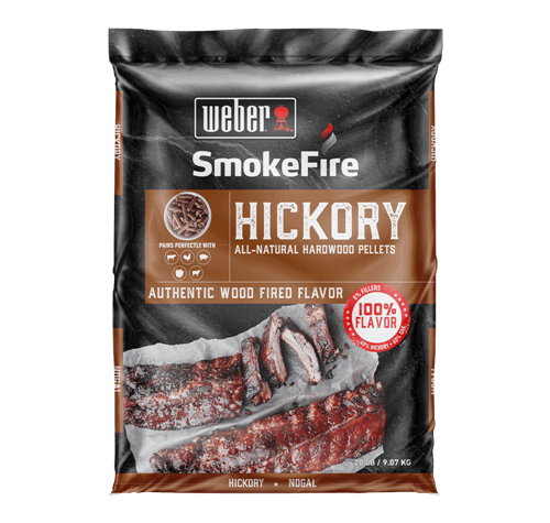 Weber Hickory All-Natural Hardwood Pellets 9kg 190102