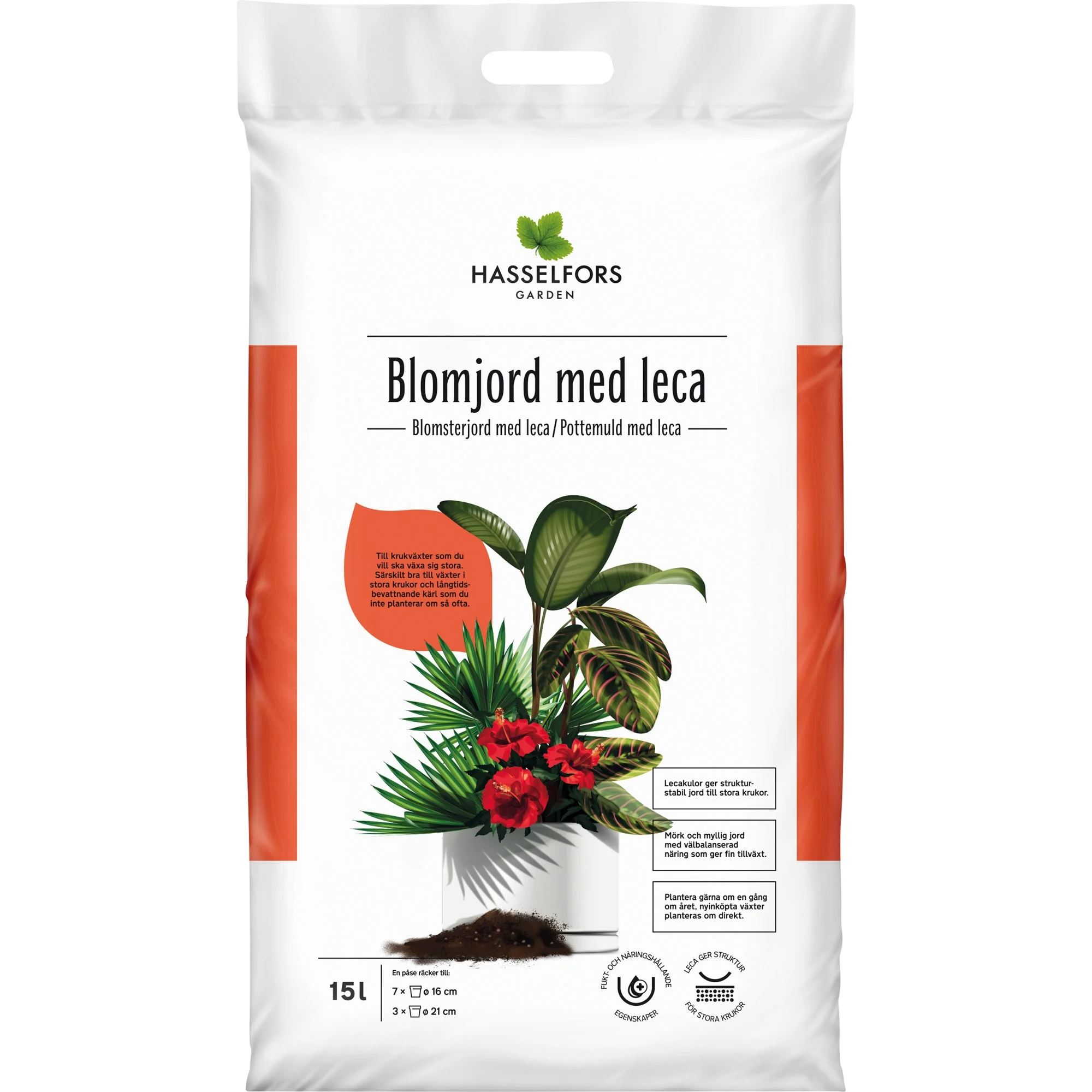 Hasselfors Garden Blomjord med Leca 15L 15L
