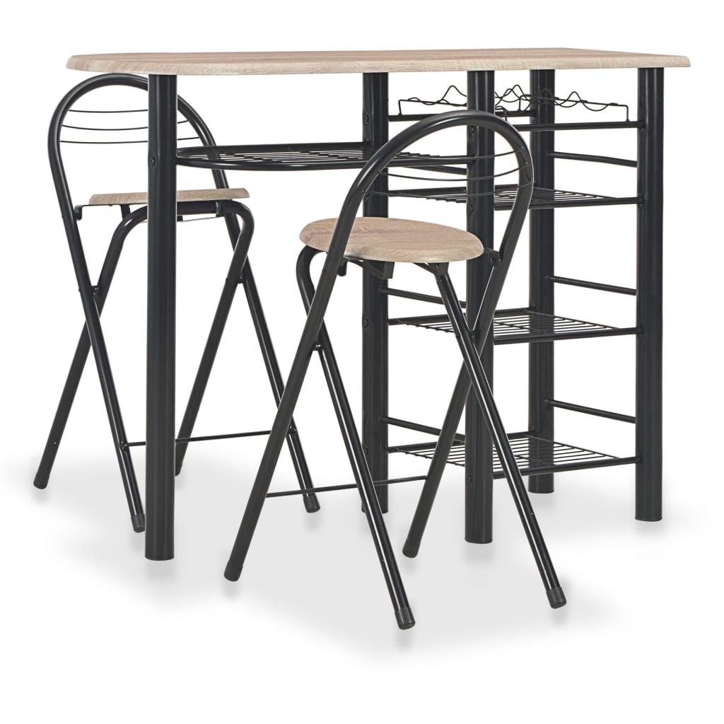vidaXL 284402 Bargrupp, 1 Bord inkl. 2 Stolar