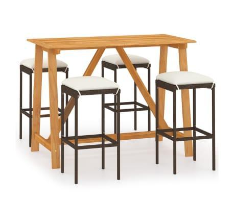 vidaXL 3067962 Bargrupp, 1 Bord inkl. 4 Stolar