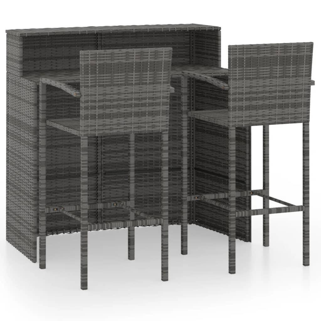vidaXL 3064887 Bargrupp, 1 Bord inkl. 2 Stolar