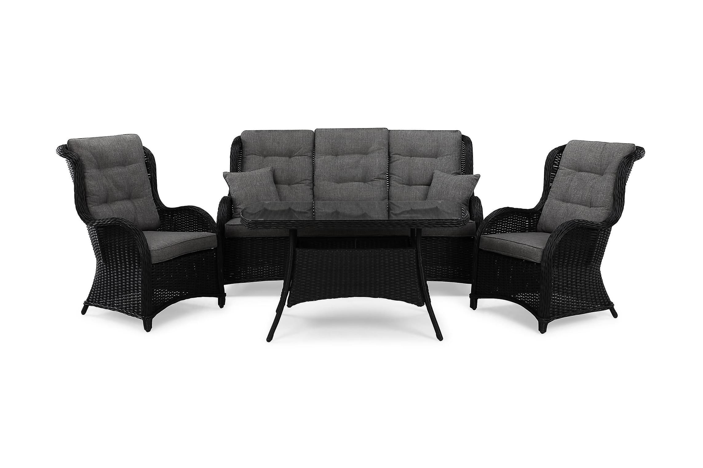 deNoord Marcus Loungeset, 1 Bord inkl. 2 Stolar & 1 Soffor