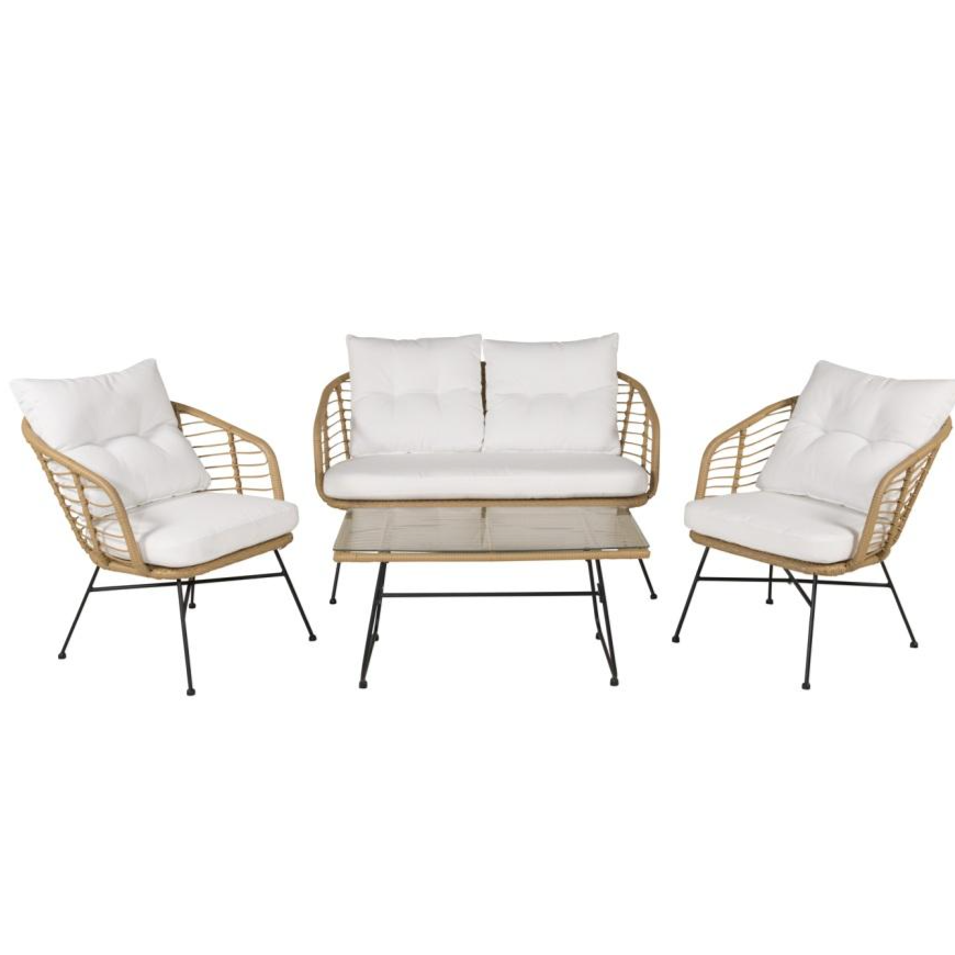 Venture Design Viga Loungeset, 1 Bord inkl. 2 Stolar & 1 Soffor