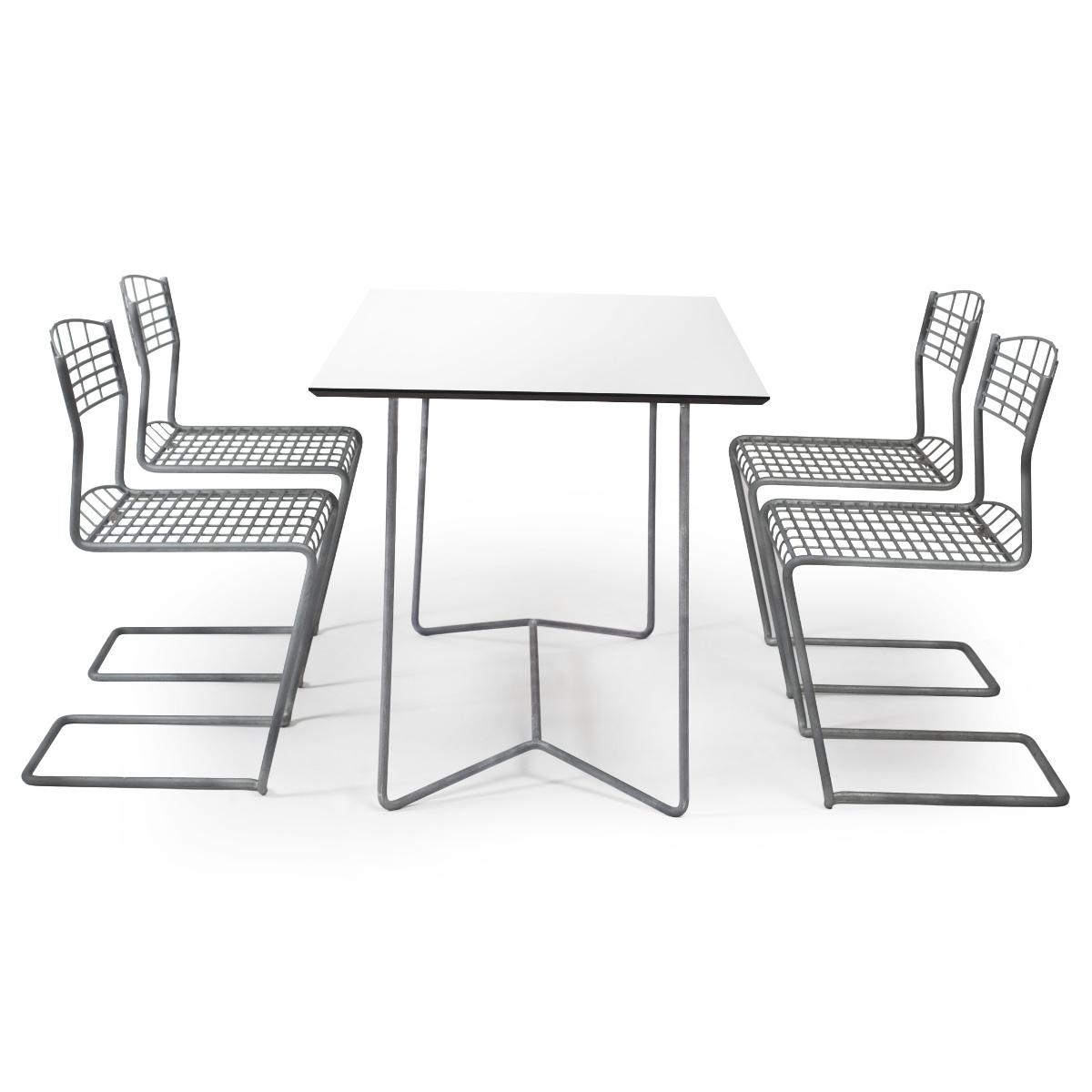 Grythyttan High-tech 110x70cm Matgrupp, 1 Bord inkl. 4 Stolar