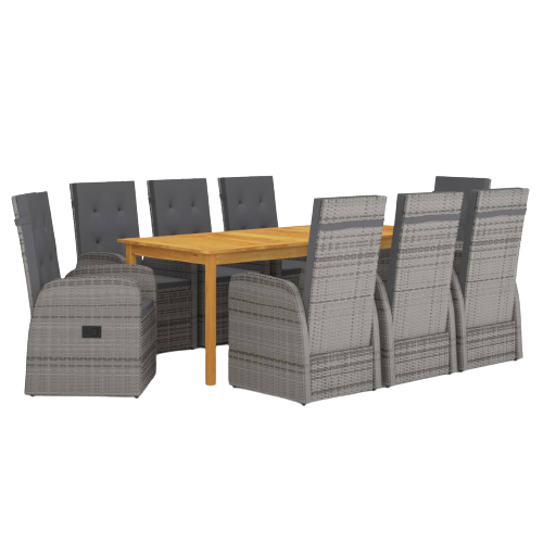 vidaXL 3067904 Matgrupp, 1 Bord inkl. 8 Stolar