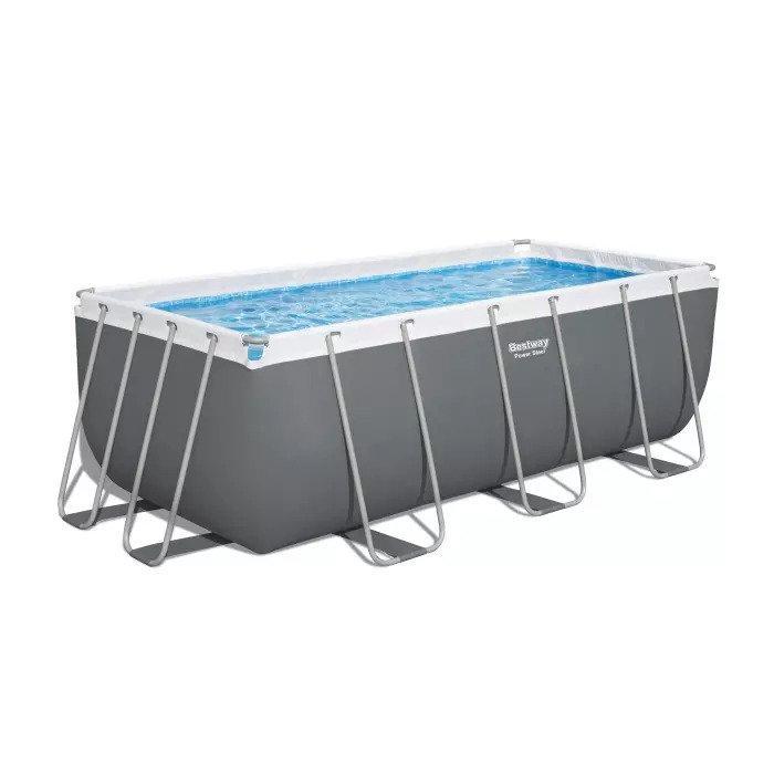 Bestway Power Steel Rectangular Frame Pool Set with Filter Pump 4.12x2.01x1.22m