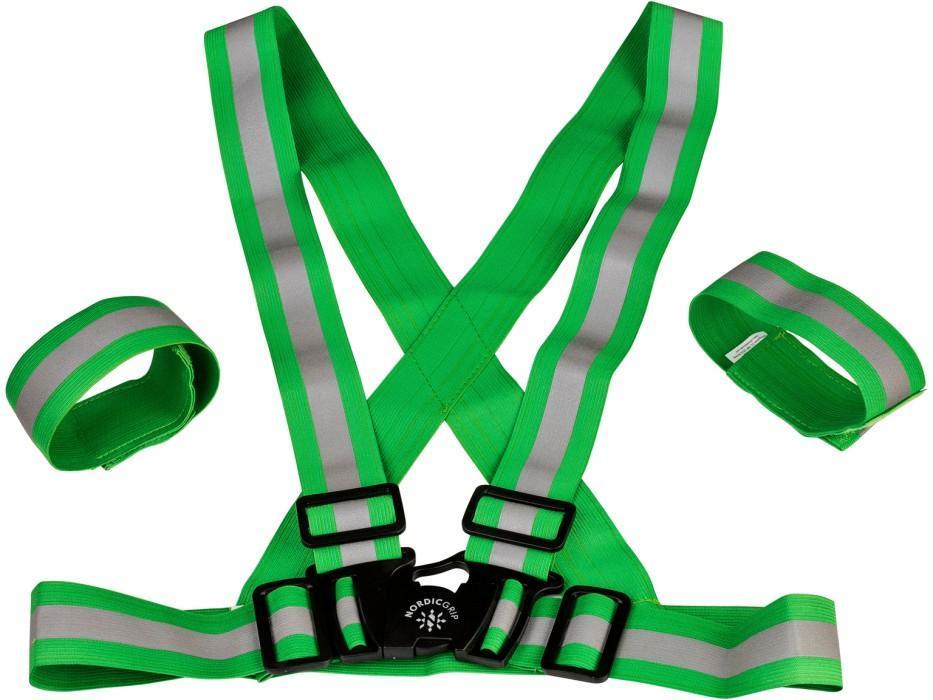 Nordic Grip Kids' Reflective Cross Belt Incl. 2 Band Green Grön OneSize