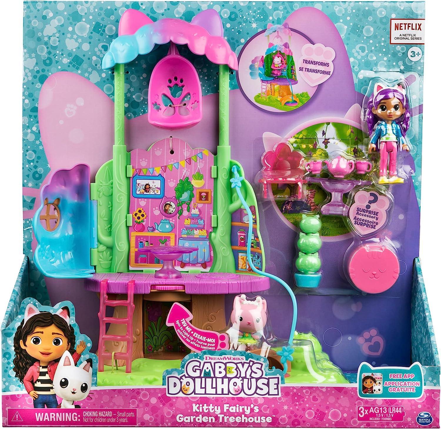Spin Master Gabby's Dollhouse Kitty Fairy Garden Treehouse